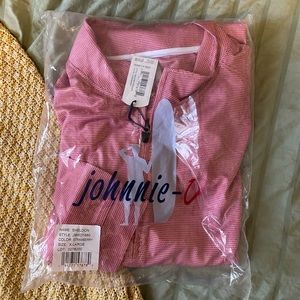 NWT johnnie-O long sleeve pullover in pink pattern